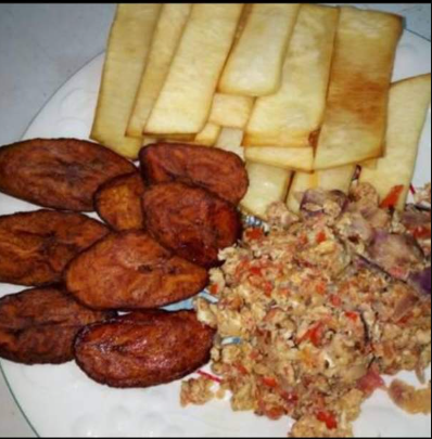Fried Yam and Plantain