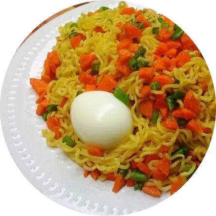 Noodles and egg