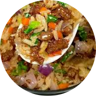  SLICE BEEF WITH BRAZE RICE AND VEGETABLES