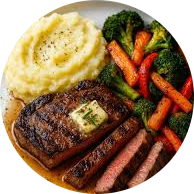  MARCH POTATOES AND GRILLED STEAK WITH TROPICANA VEG
