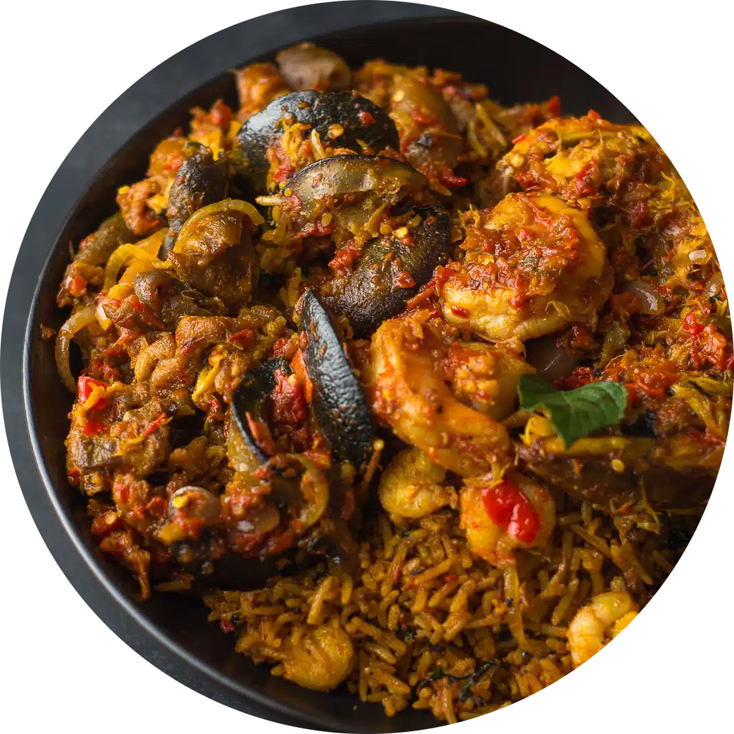 Platter seafood rice